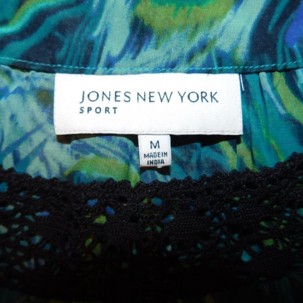 JONES NEW YORK STUNNING L/S KNITTED NECK & SLEEVE BLOUSE~SZ MED - Picture 5 of 7